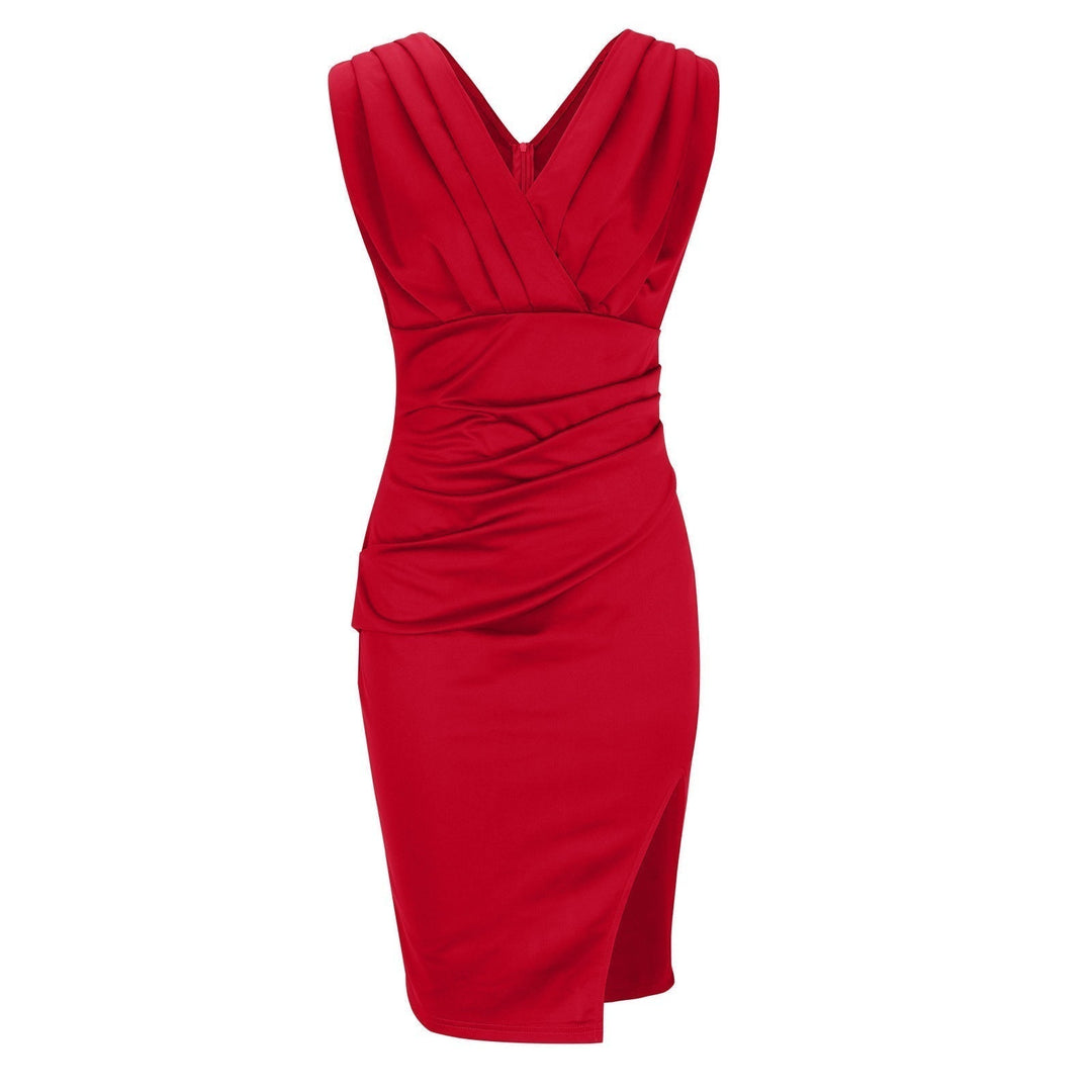 Scarlett – Graceful V-Neck Slit Dress