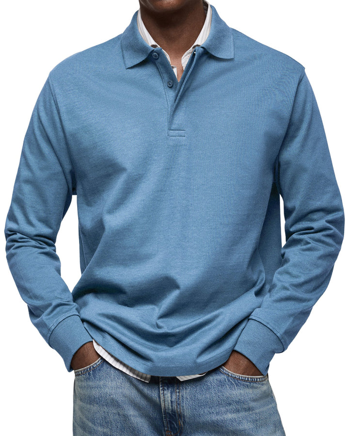 Mikkel – Stylish Long Sleeve Polo with Character
