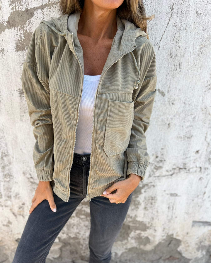 Sienna™ | Corduroy Zip-Up Hoodie with Hood