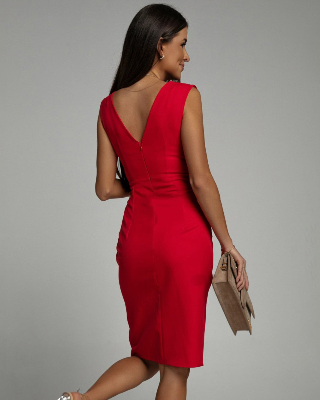 Scarlett – Graceful V-Neck Slit Dress