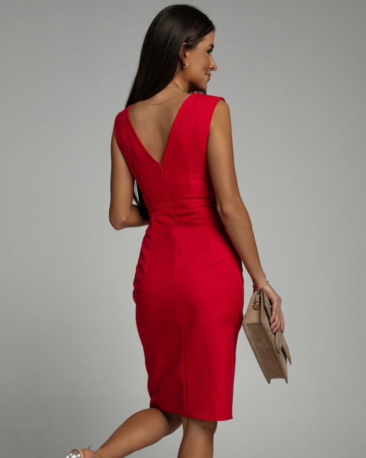 Scarlett – Graceful V-Neck Slit Dress