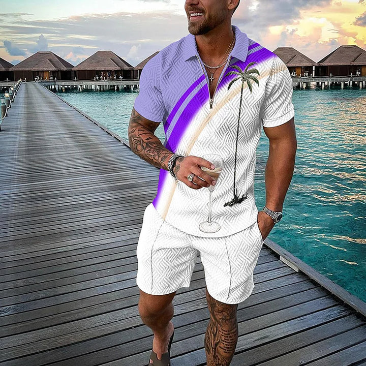 JOSH | TROPICANA POLO SHIRT & SHORTS SET