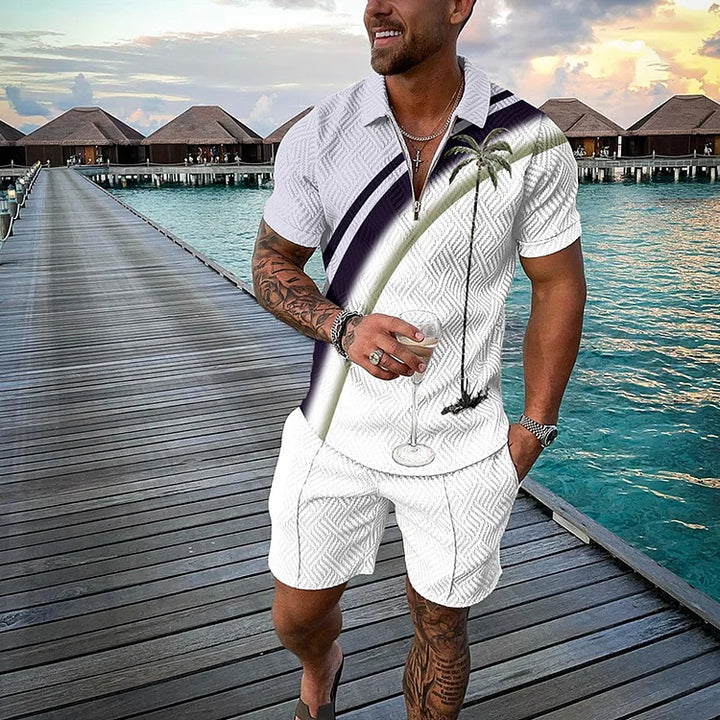 JOSH | TROPICANA POLO SHIRT & SHORTS SET