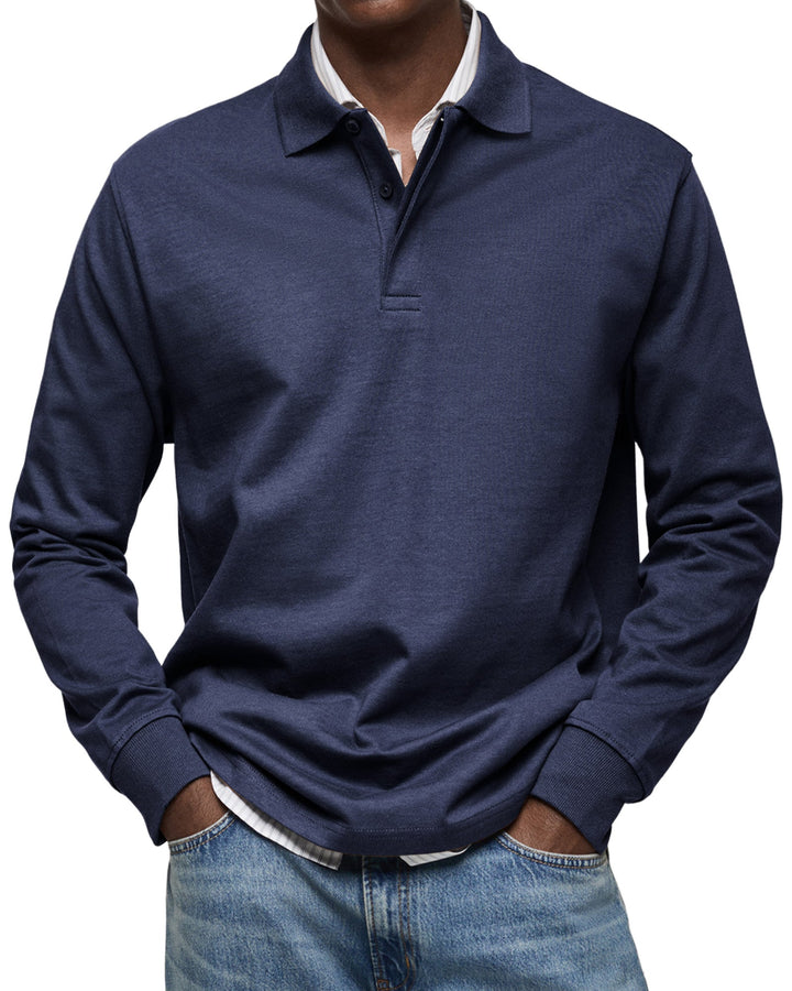 Mikkel – Stylish Long Sleeve Polo with Character