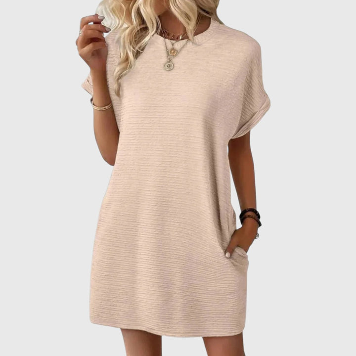 TAYA™ | CASUAL MINIMALIST ROUND-NECK MIDI SUMMER DRESS