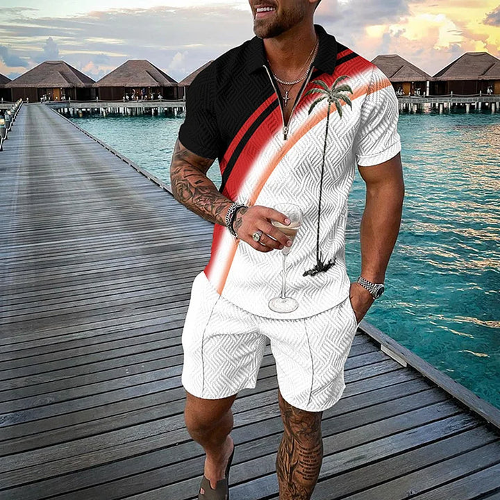 JOSH | TROPICANA POLO SHIRT & SHORTS SET