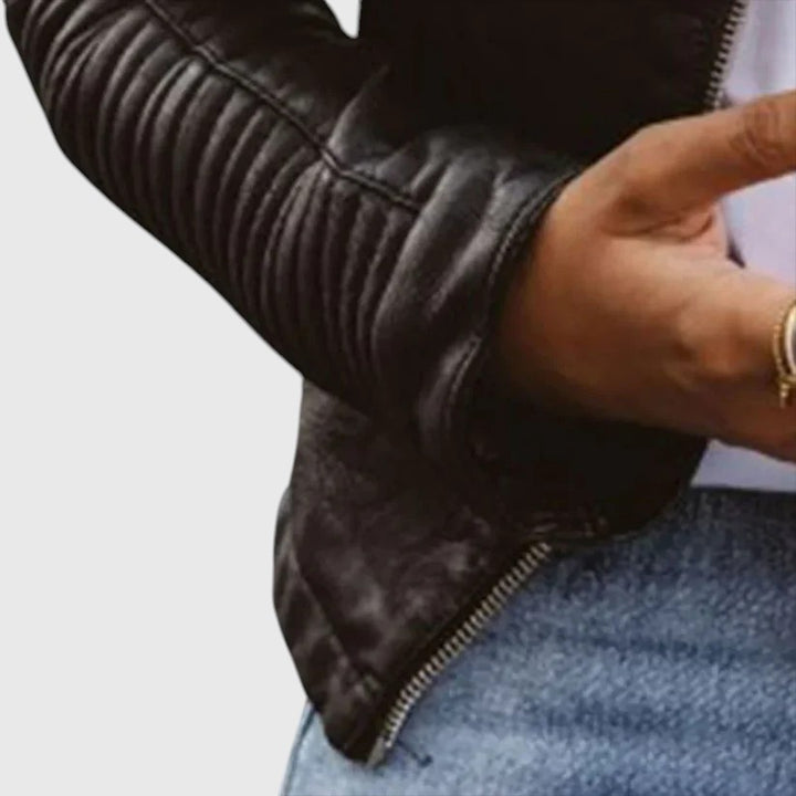 MARCIA™ | STYLISH BIKER LEATHER JACKET