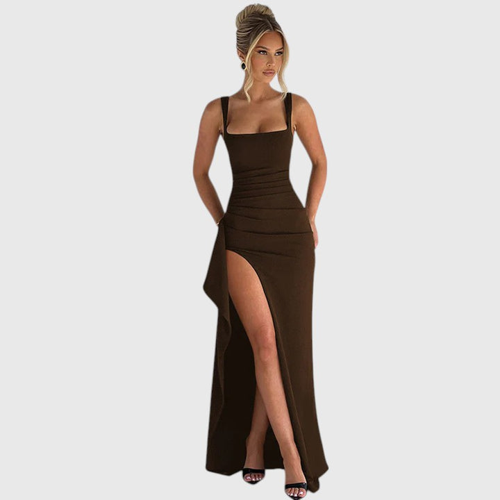 MILDRED™ | ELEGANT FORMAL SLIP MAXI DRESS WITH OPEN BACK