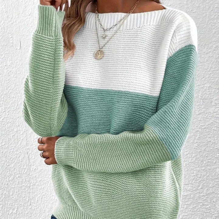 Midsummer™ | Chic Tri-Color Patchwork Sweater
