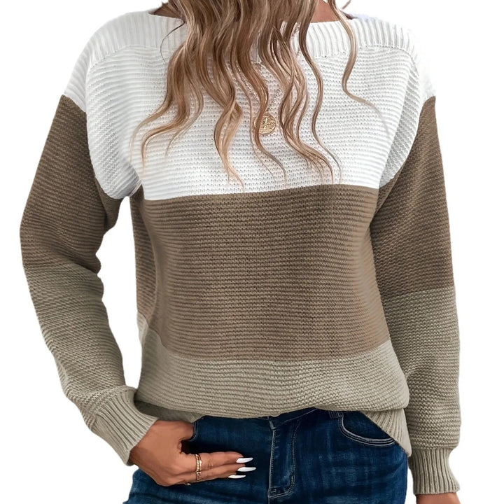 Midsummer™ | Chic Tri-Color Patchwork Sweater