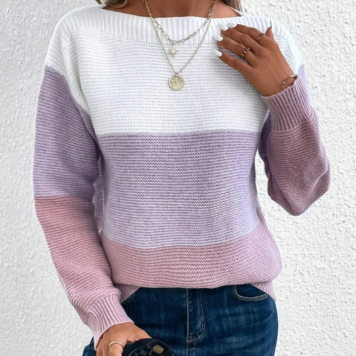 Midsummer™ | Chic Tri-Color Patchwork Sweater
