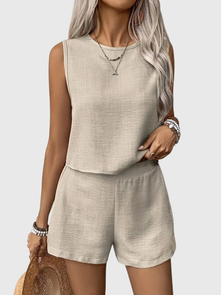 Janela™ | Sleeveless Button-Up Set